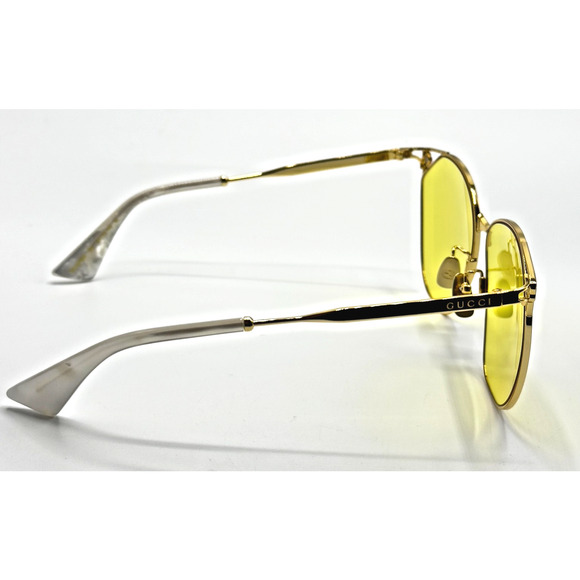 Gucci Sunglasses GG1375SA-002 Womens Gold Metal Cat Eye Frame Yellow Lens 62mm main image 14